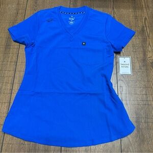 Beyond Scrubs Women's Royal Blue V-Neck NWT XS
